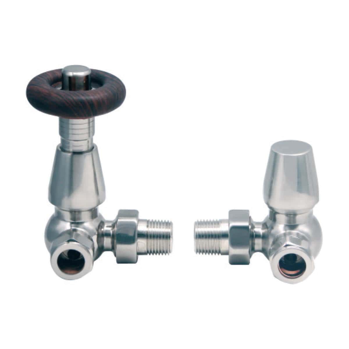 Bubly Designer Corner Radiator Valves Pair - Chrome