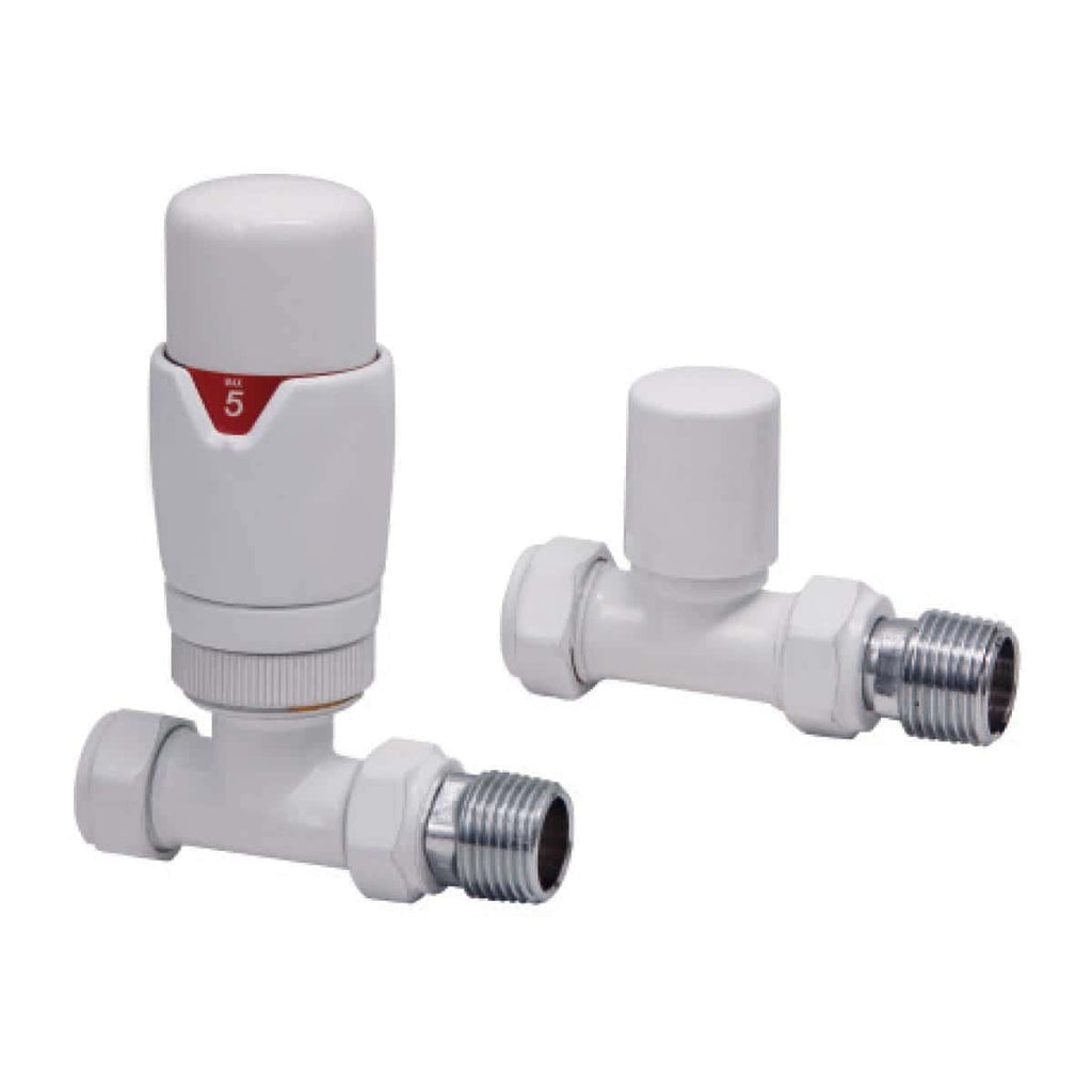 Bubly Designer Straight Radiator Valves Pair - Chrome