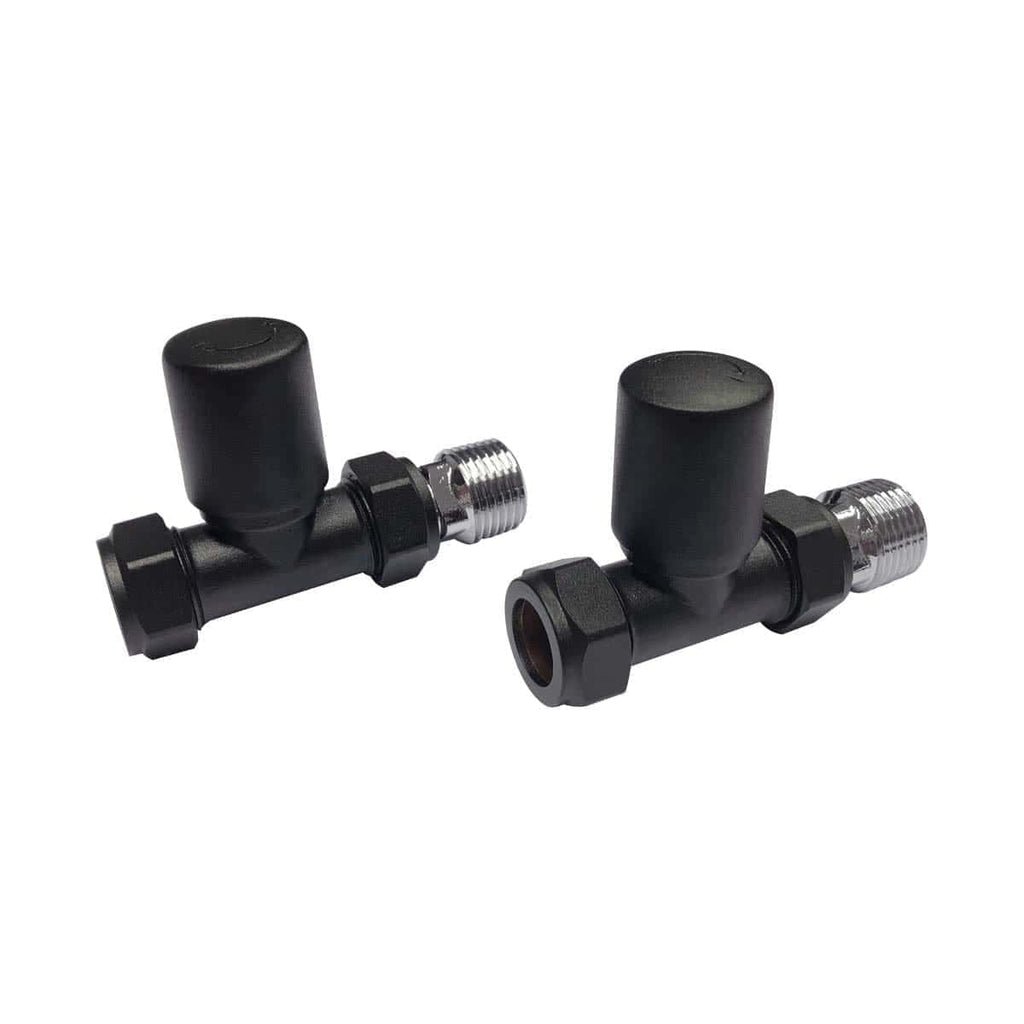 Bubly Designer Straight Towel Rail Valves Pair - Chrome