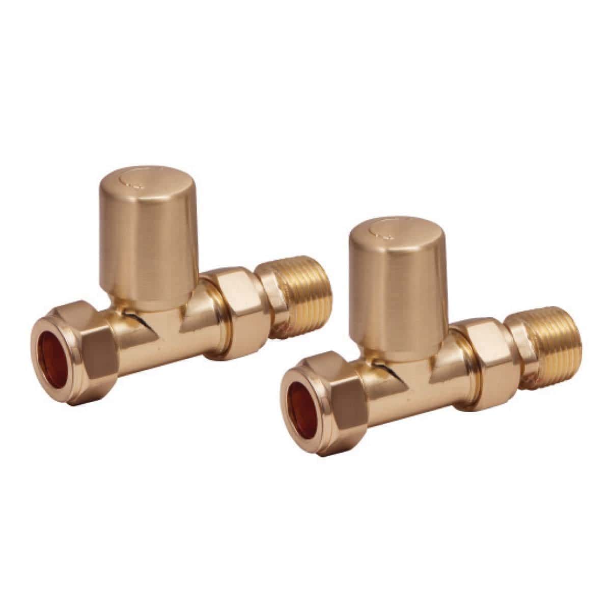 Bubly Designer Straight Towel Rail Valves Pair - Chrome