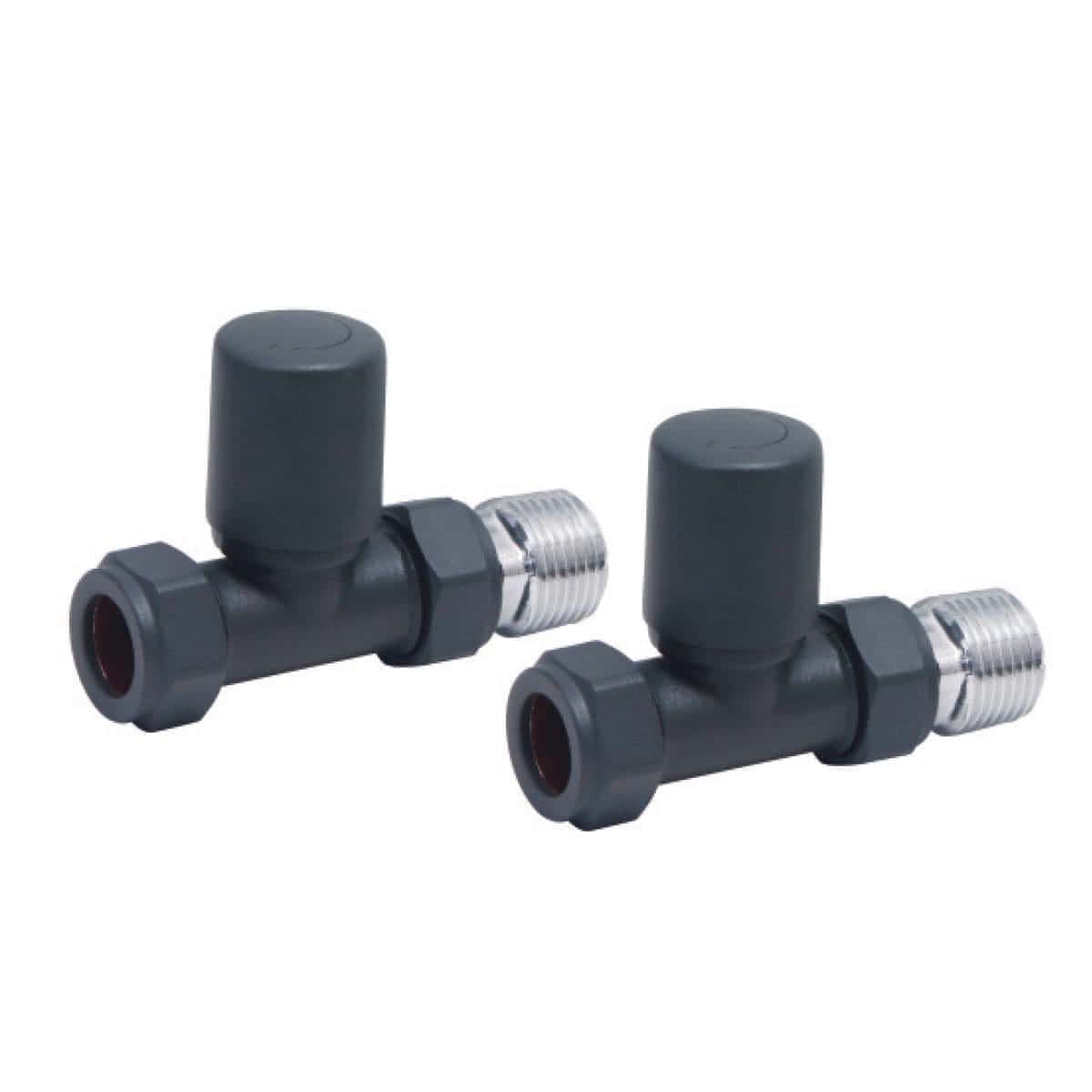 Bubly Designer Straight Towel Rail Valves Pair - Chrome