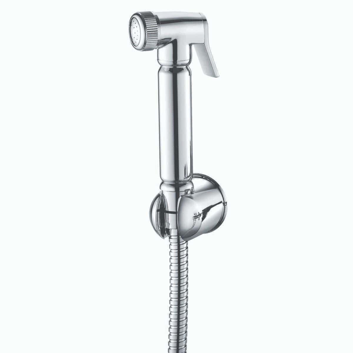 Shower head and hose for bathroom installation with chrome finish, ideal for modern Bubly bathrooms bathroom fixtures and accessories.
