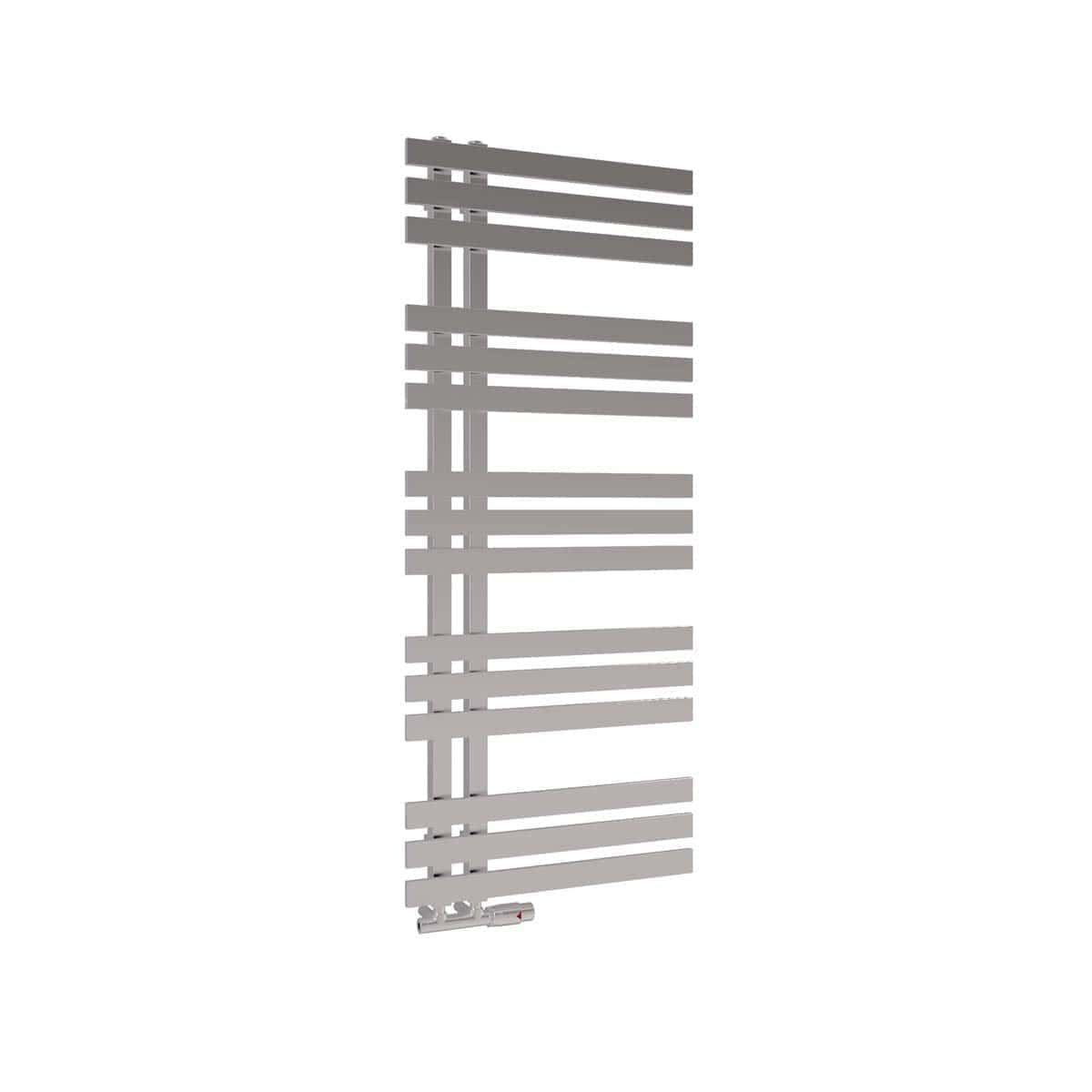 Slimline modern heated towel rail for contemporary bathrooms, made of durable chrome finish, designed to efficiently dry towels and add stylish warmth to your bathroom space.