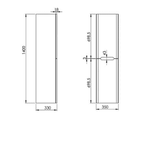 Elegant bathroom shower enclosure with sleek design and precise measurements, ideal for modern bathroom renovations. Designed for durability and style.