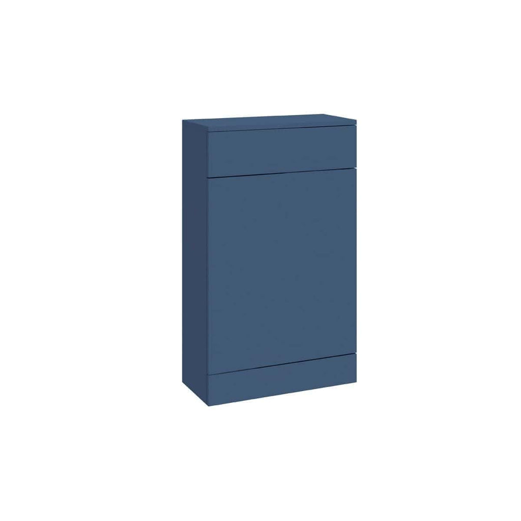 Sleek navy blue bathroom storage cabinet with two drawers, modern design, ideal for organising toiletries and bathroom essentials. Perfect for contemporary bathroom decor.