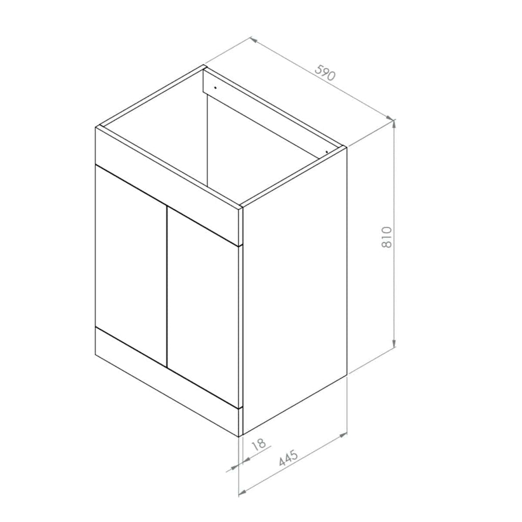 Sleek modern bathroom vanity unit with double doors, ideal for bathroom storage and organisation. Designed for contemporary bathrooms, combining style and functionality.