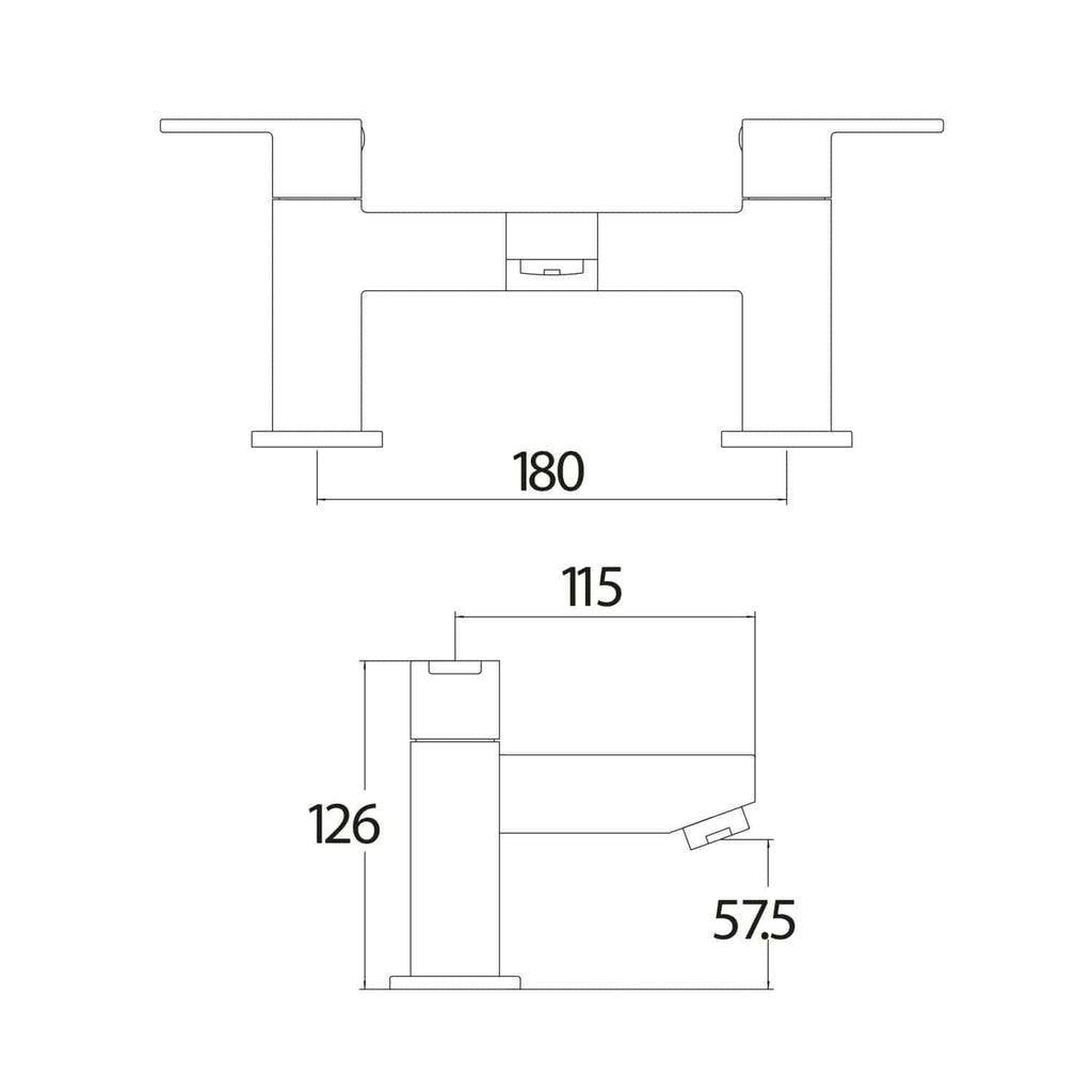 High-quality bathroom tap technical drawing with precise measurements for installation and design. Perfect for bathroom renovation projects and plumbing specifications.