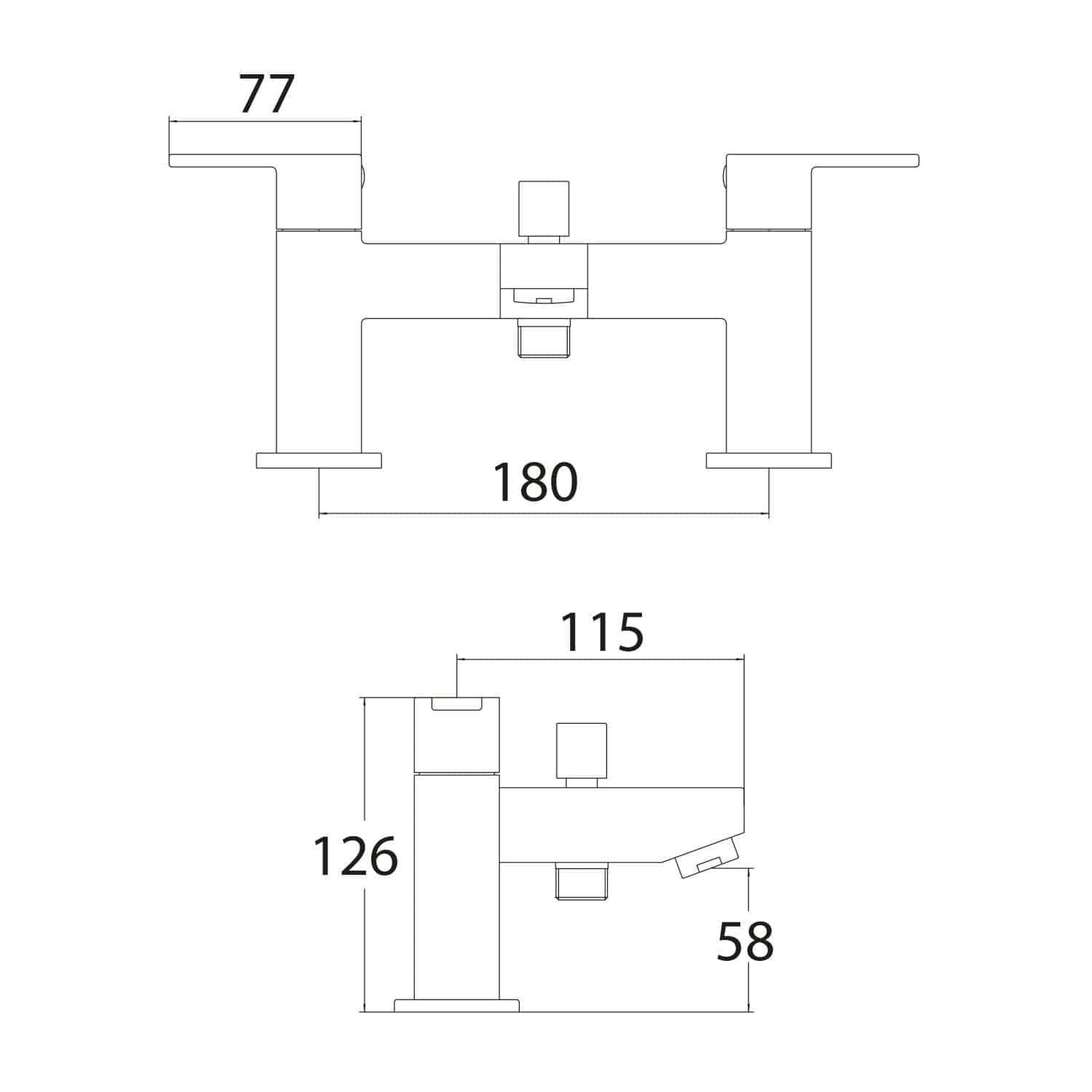 High-quality bathroom tap design technical drawing with precise measurements for custom bathroom fittings. Perfect for bathroom renovation and plumbing professionals.