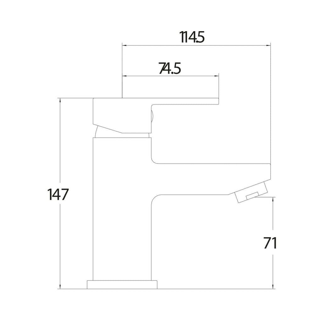 Bubly Bathrooms bathroom sink technical drawing with detailed measurements and design features. A modern, sleek bathroom fixture perfect for contemporary bathroom interiors.