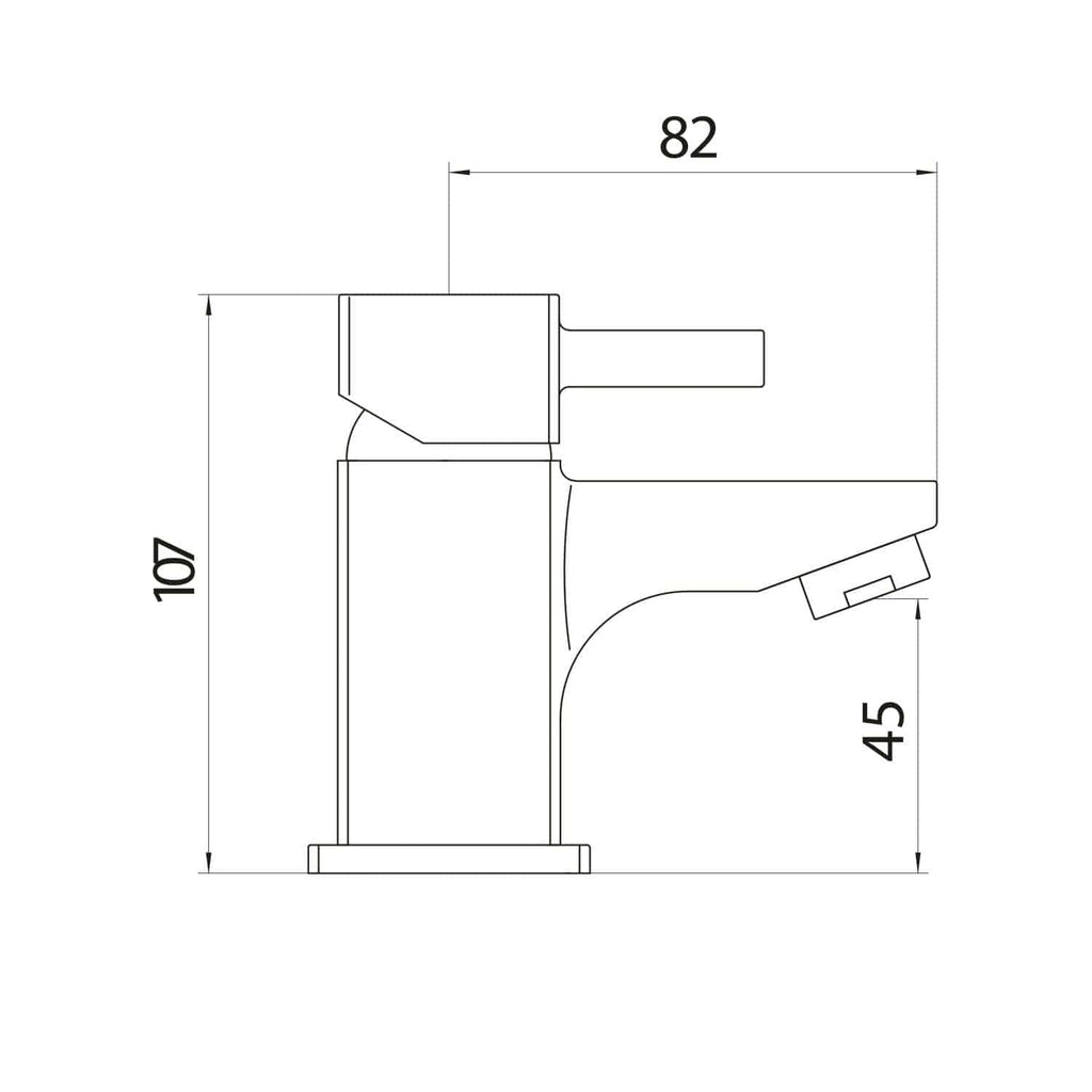 Modern bathroom faucet with sleek design and precise measurements for effortless style and functionality. Ideal for contemporary bathrooms, offering durability and high performance.