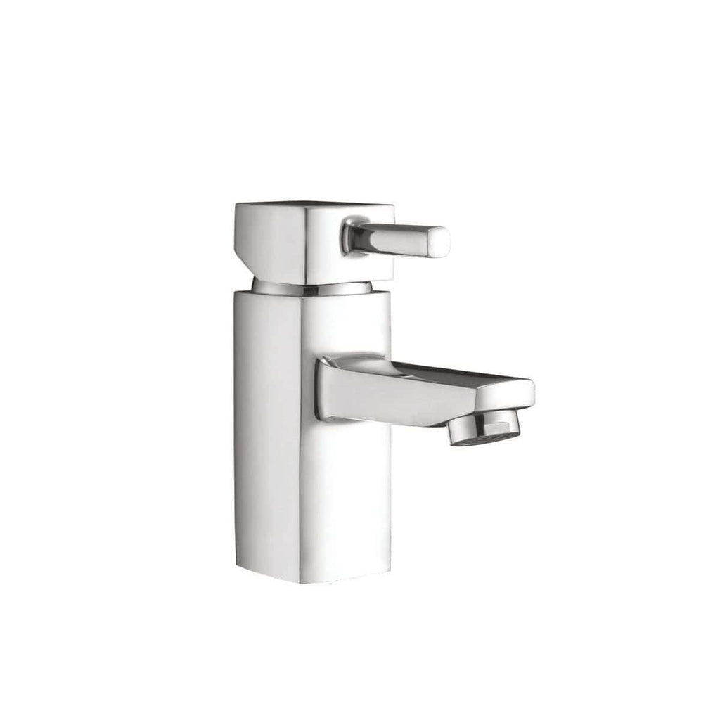 Shiny chrome bathroom basin tap with modern design, ideal for contemporary bathroom fixtures. Crafted from durable materials, perfect for stylish and functional bathroom upgrades.