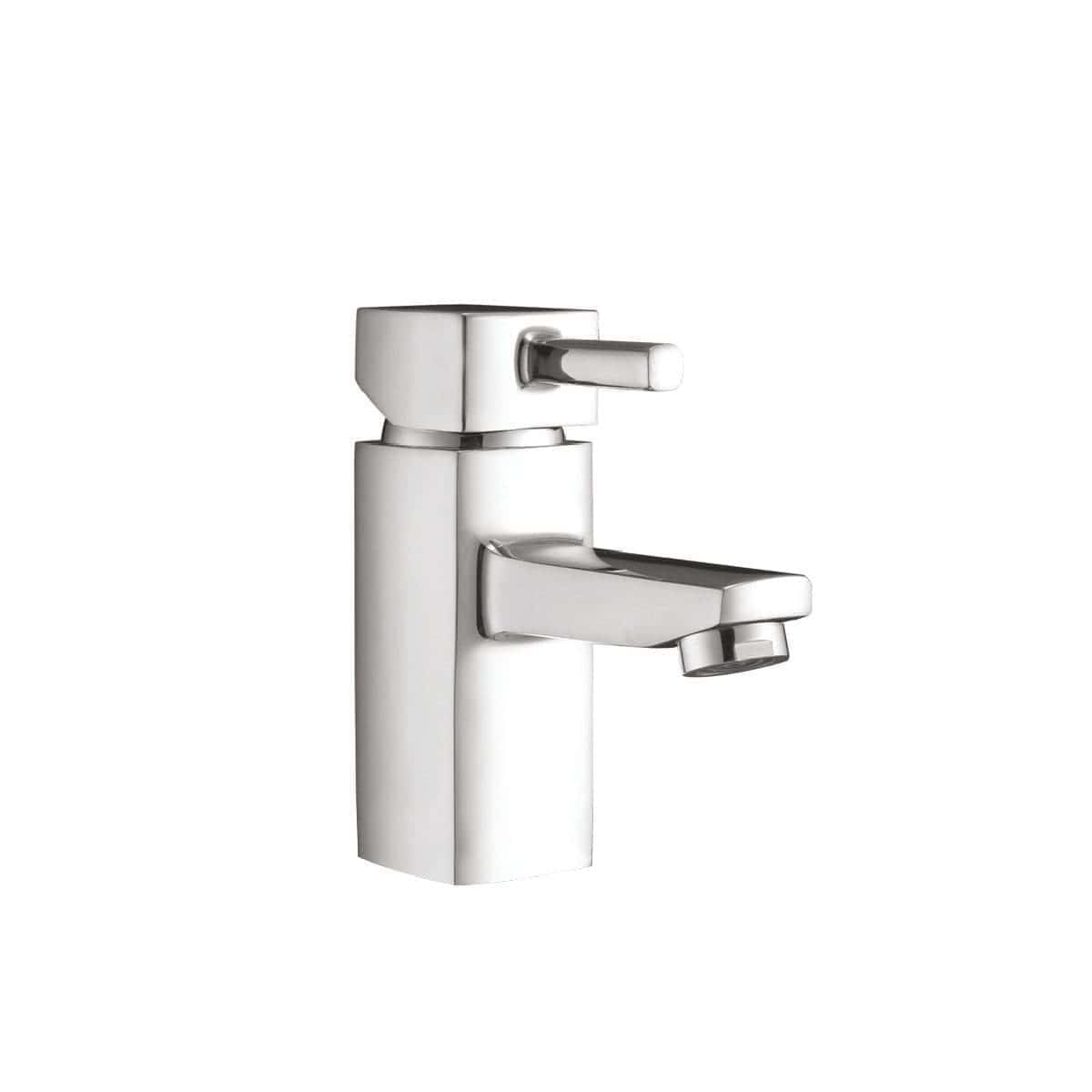Shiny chrome bathroom basin tap with modern design, ideal for contemporary bathroom fixtures. Crafted from durable materials, perfect for stylish and functional bathroom upgrades.