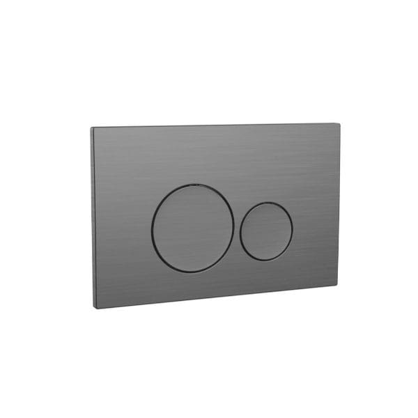 Push button toilet flush plate in sleek stainless steel finish, suitable for modern bathrooms. Easy to operate and install for a stylish, functional bathroom upgrade.