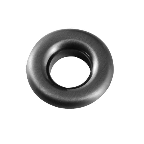Round black rubber doorstop for bathroom or shower doors, durable and essential for bathroom safety and privacy. Perfect for modern bubly bathroom designs.