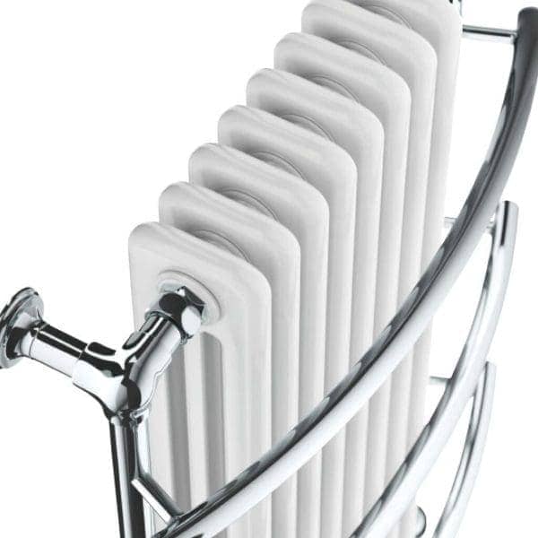 Radiator towel rail in a modern bathroom for efficient heating and drying.