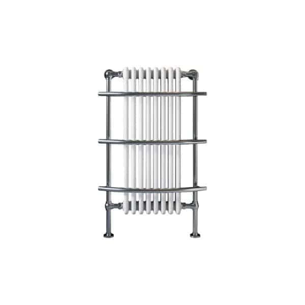 Traditional chrome towel radiator suitable for modern bathroom heating solutions. Durable and stylish radiator designed to enhance bathroom comfort and aesthetics.