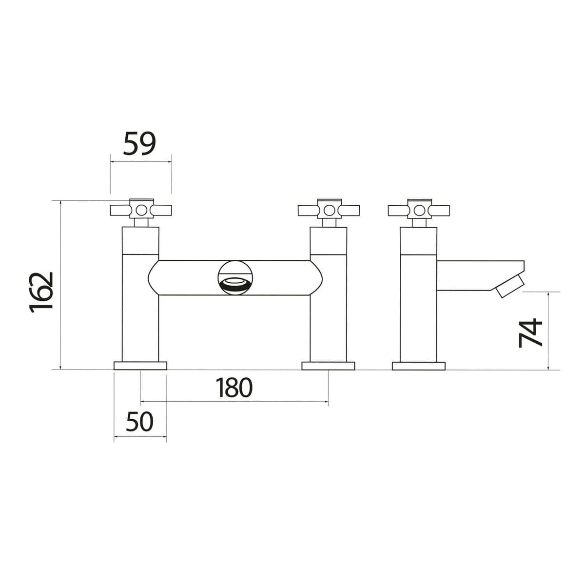 Elegant bathroom faucet design with detailed measurements, ideal for modern bathroom renovations, showcasing durable materials and sleek chrome finish for enhanced style and functionality.