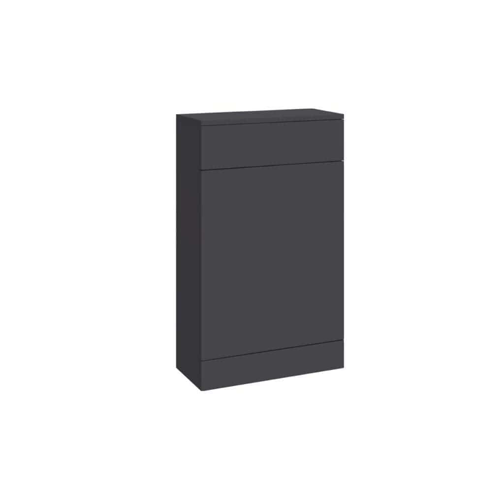 Contemporary black bathroom cabinet with sleek modern design and ample storage space for bathroom essentials. Perfect for stylish and functional bathroom organisation.