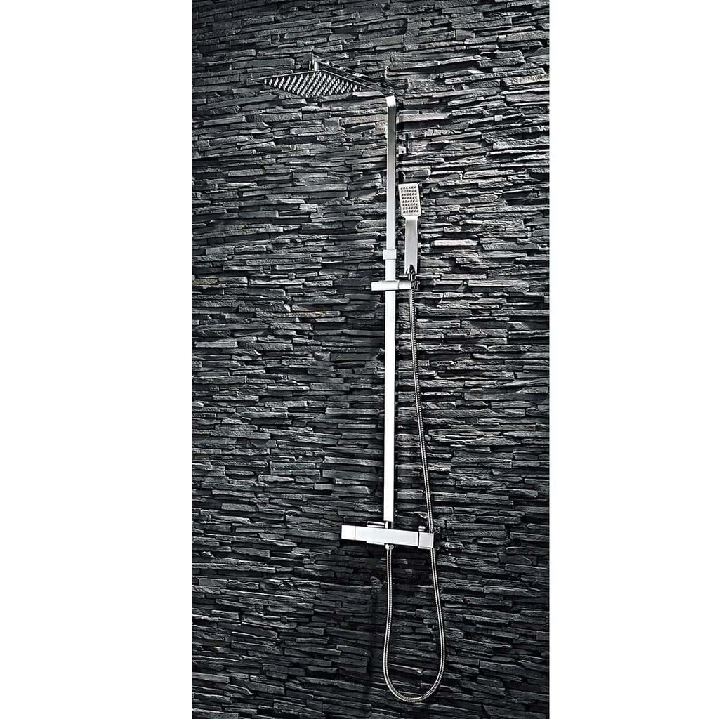 Bubly Lunar Square Rigid Riser Shower Kit