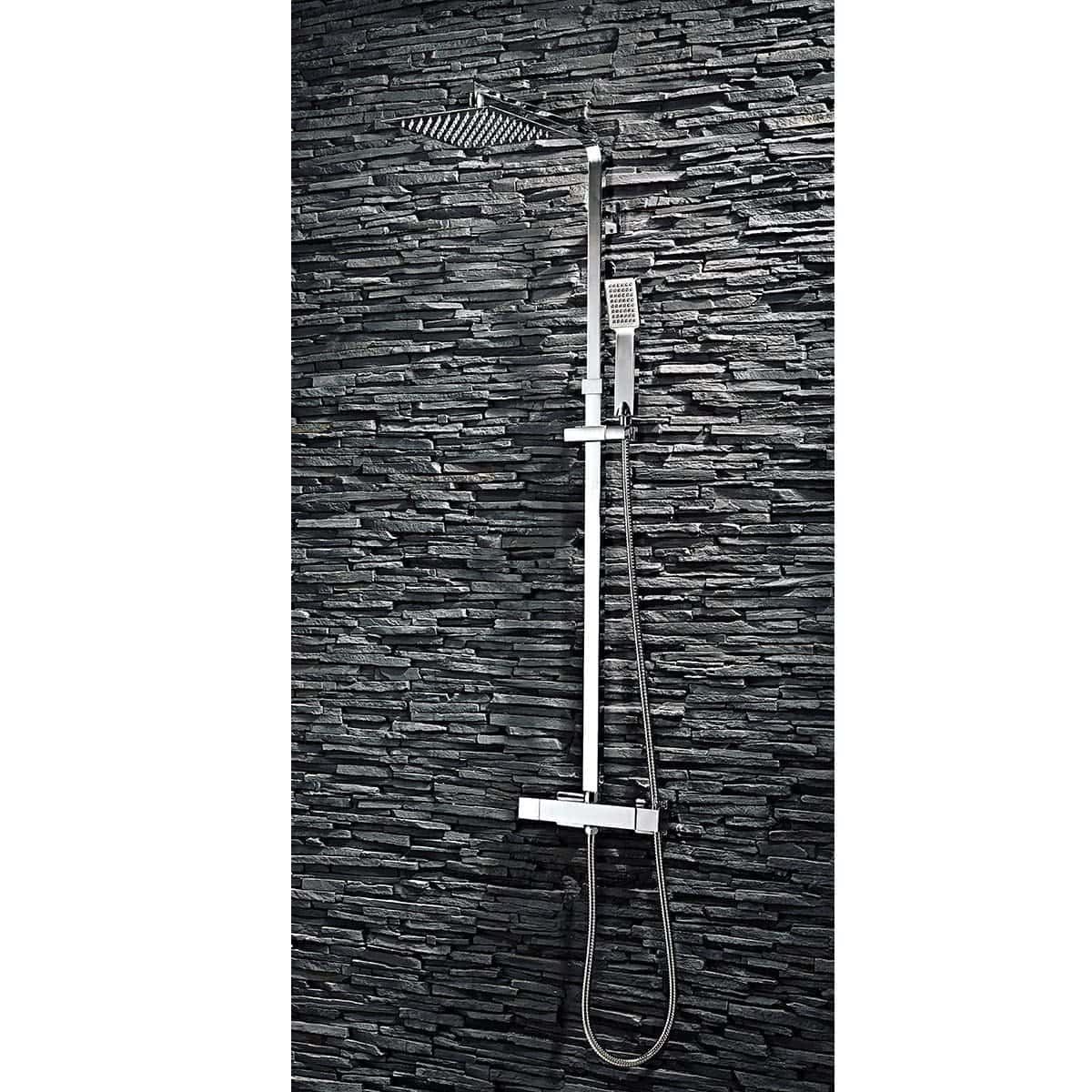 Bubly Lunar Square Rigid Riser Shower Kit
