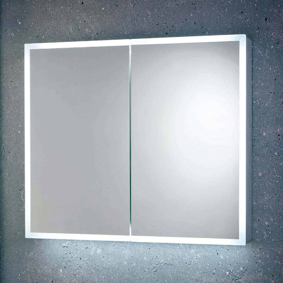 Clear modern bathroom mirror with LED backlighting, designed for contemporary bathrooms, enhancing space and lighting. Perfect for stylish bathroom renovation projects.