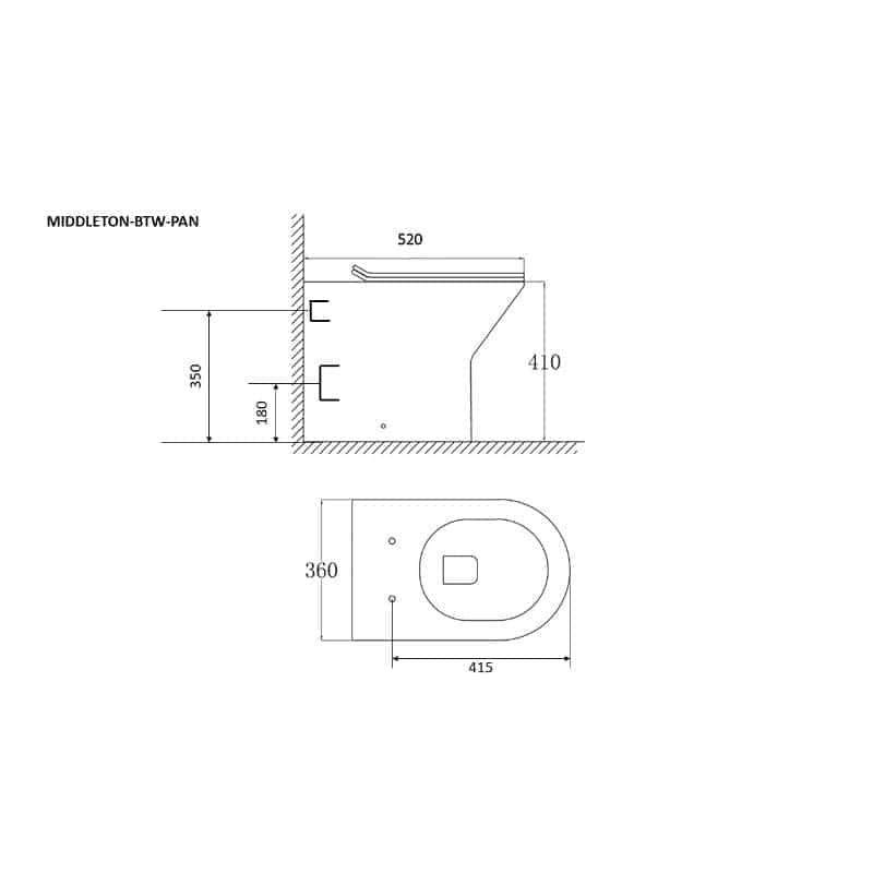 Precisely designed modern toilet with detailed technical dimensions, ideal for bathroom planning and renovation. Perfect for understanding space layout and installation requirements.