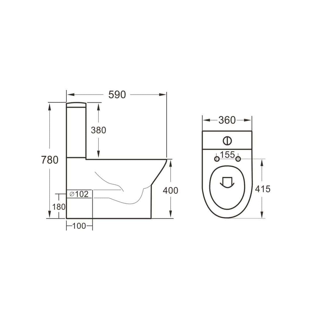 Modern disabled accessible toilet with detailed technical dimensions for bathroom design and installation. Suitable for commercial and residential bathroom renovations focusing on accessibility and space planning.
