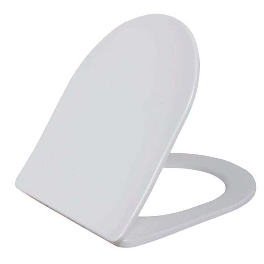 Modern white toilet seat with soft-close lid, ideal for contemporary bathroom bathrooms and restrooms. Designed for comfort and hygiene, easy to install, durable, and adds a sleek look.
