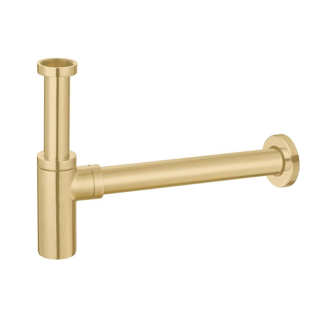 Brass bathroom sink drain pipe, high-quality plumbing fixture, durable and corrosion-resistant, part of Bubly Bathrooms' bathroom accessories collection.