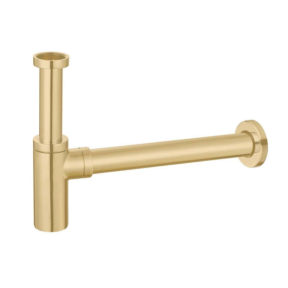 Brass bathroom sink drain pipe, high-quality plumbing fixture, durable and corrosion-resistant, part of Bubly Bathrooms' bathroom accessories collection.