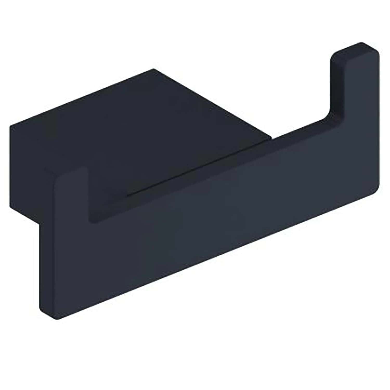 Black bathroom towel hook for modern bathroom organisation and storage, durable and sleek design suitable for wall mounting, ideal for hanging towels or robes in your bathroom.
