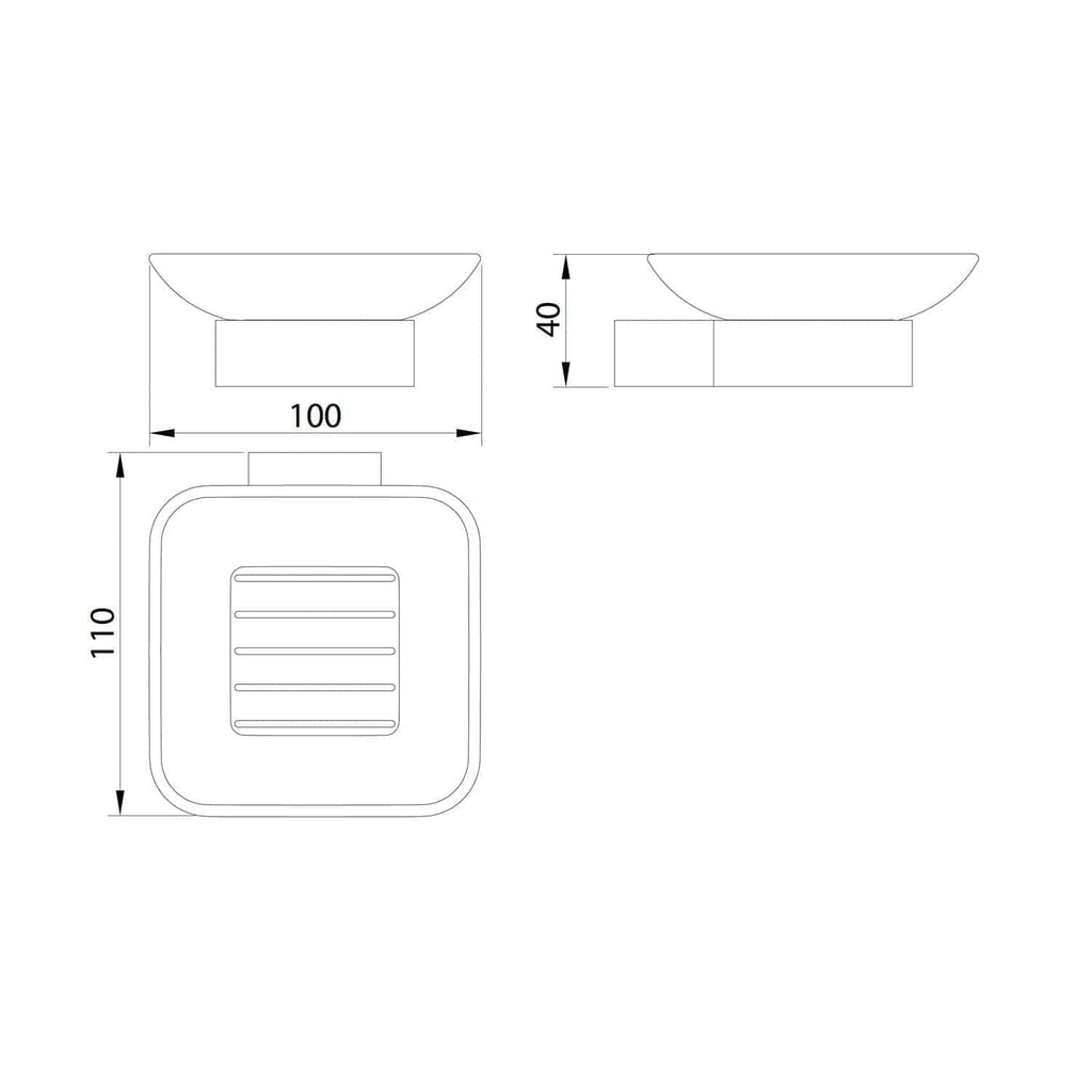 Modern square shower drain cover with precise dimensions for stylish bathroom drainage.