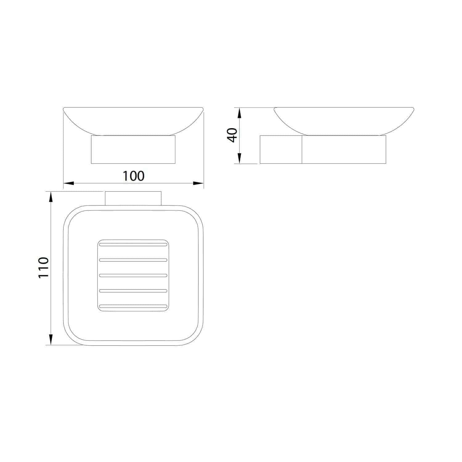 Modern square shower drain cover with precise dimensions for stylish bathroom drainage.