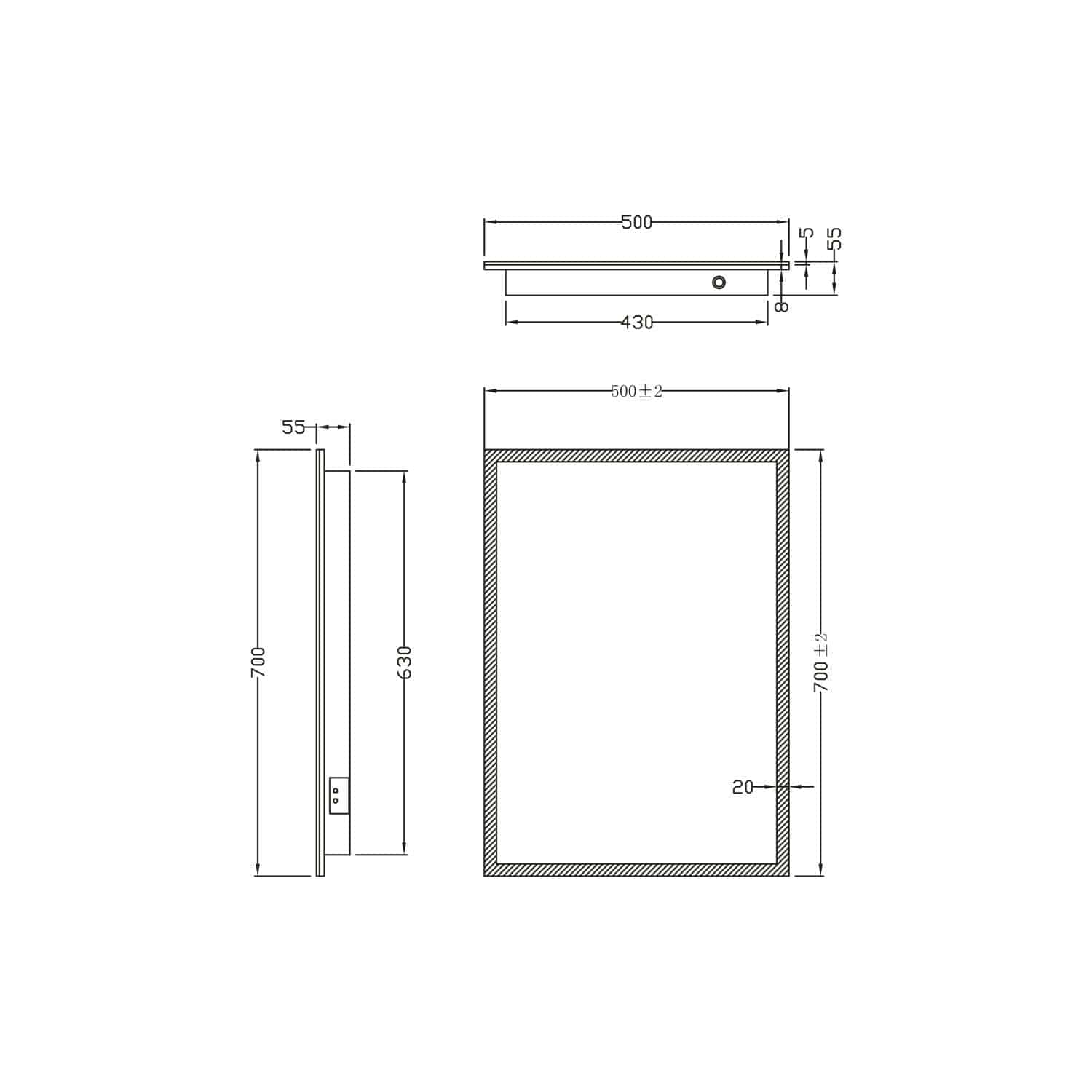 High-quality technical bathroom display with detailed measurements, including height, width, and installation specifications for modern bathroom aesthetics and functionality.