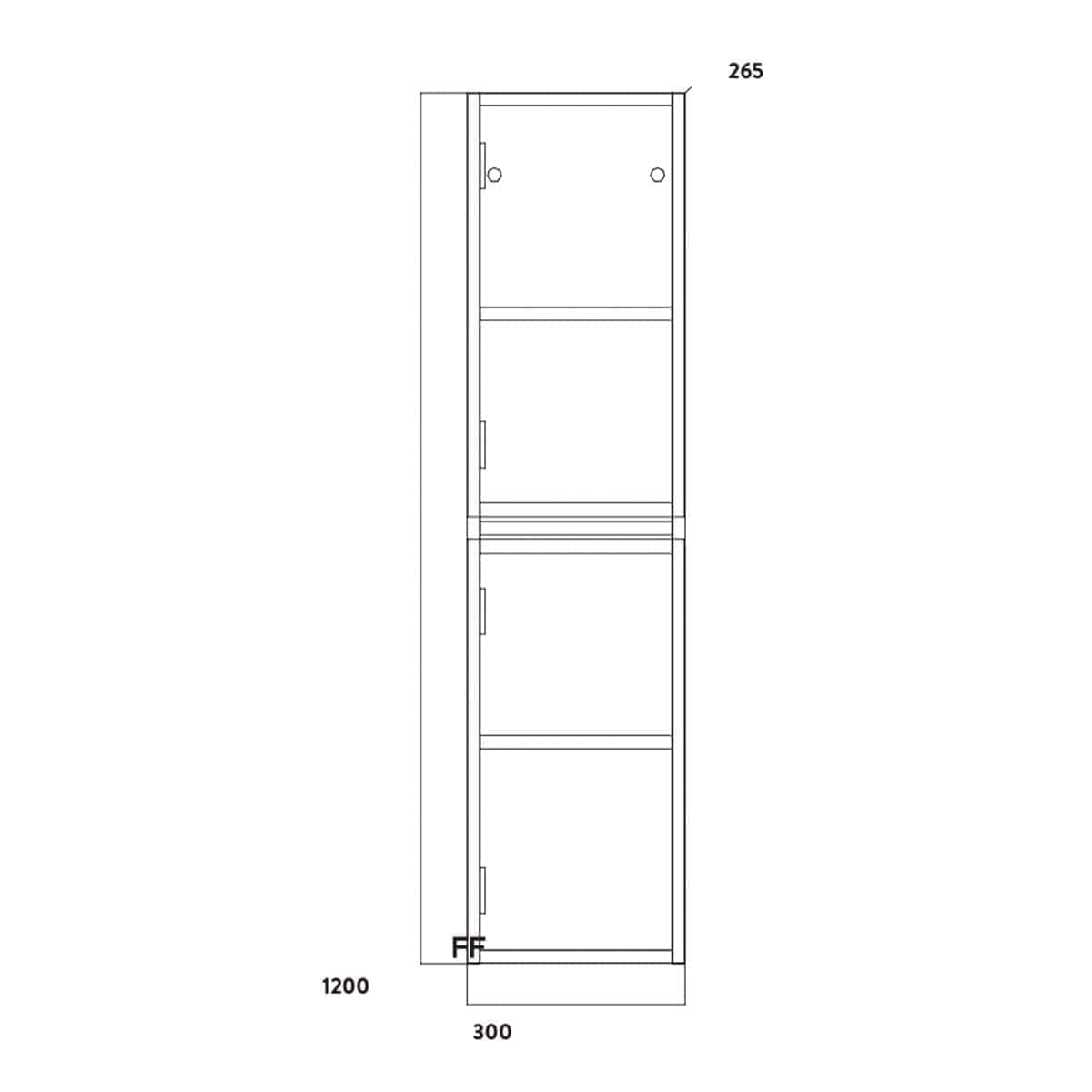 Bright modern bathroom storage cabinet with multiple compartments and sleek handles, ideal for bathroom organisation and clutter-free spaces. Perfect for contemporary bathroom design.