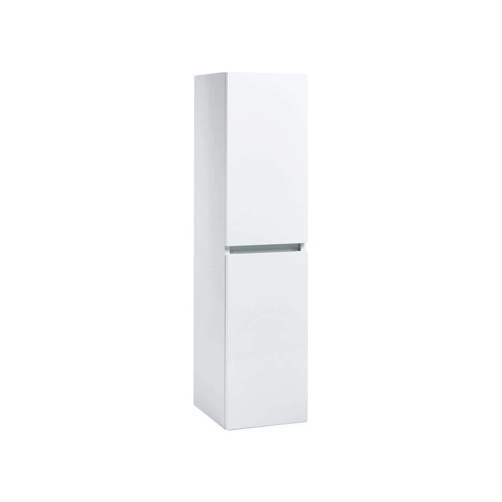 Sleek white bathroom storage cabinet with modern minimalistic design, perfect for organising toiletries and essentials in any contemporary bathroom. Durable and space-saving.