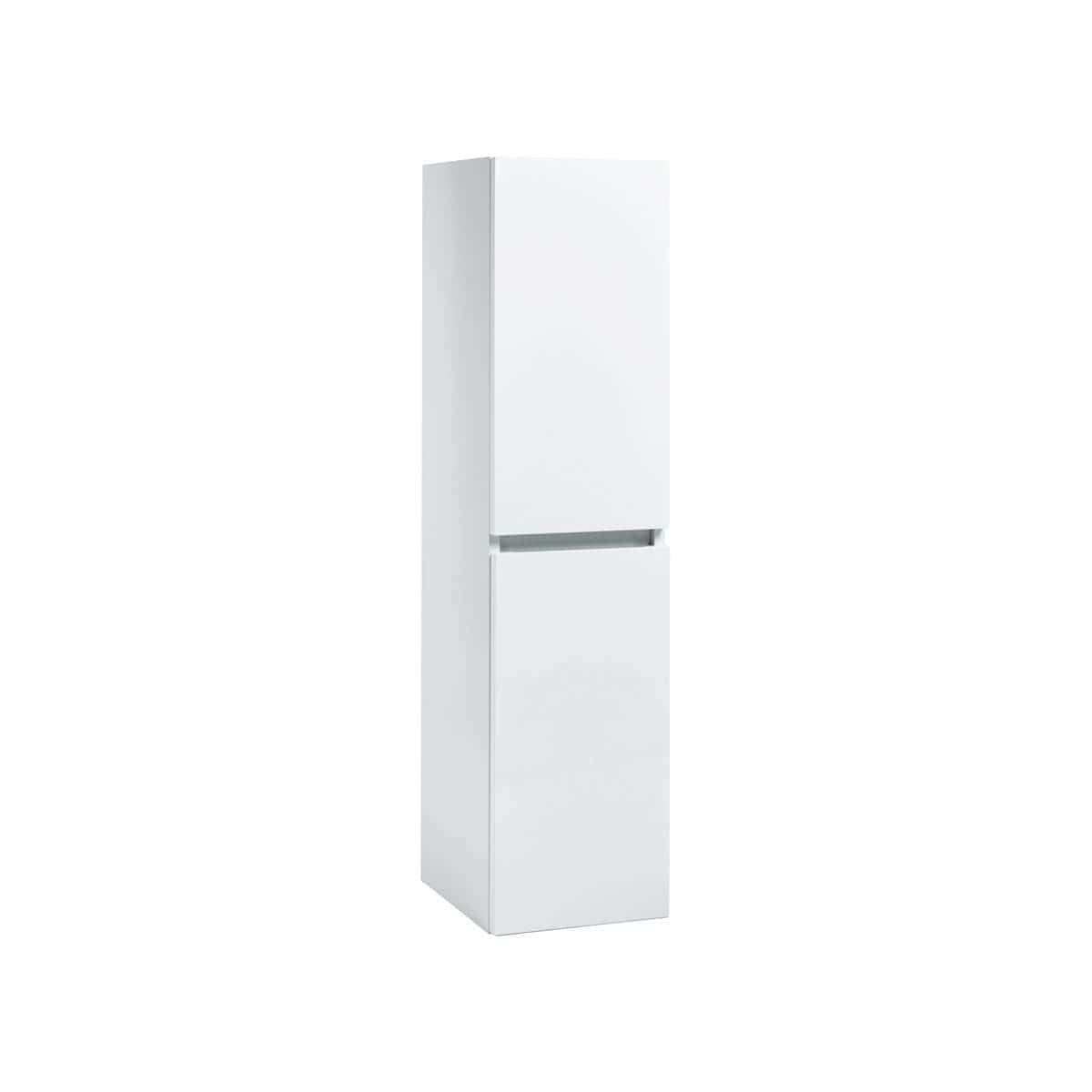 Sleek white bathroom storage cabinet with modern minimalistic design, perfect for organising toiletries and essentials in any contemporary bathroom. Durable and space-saving.