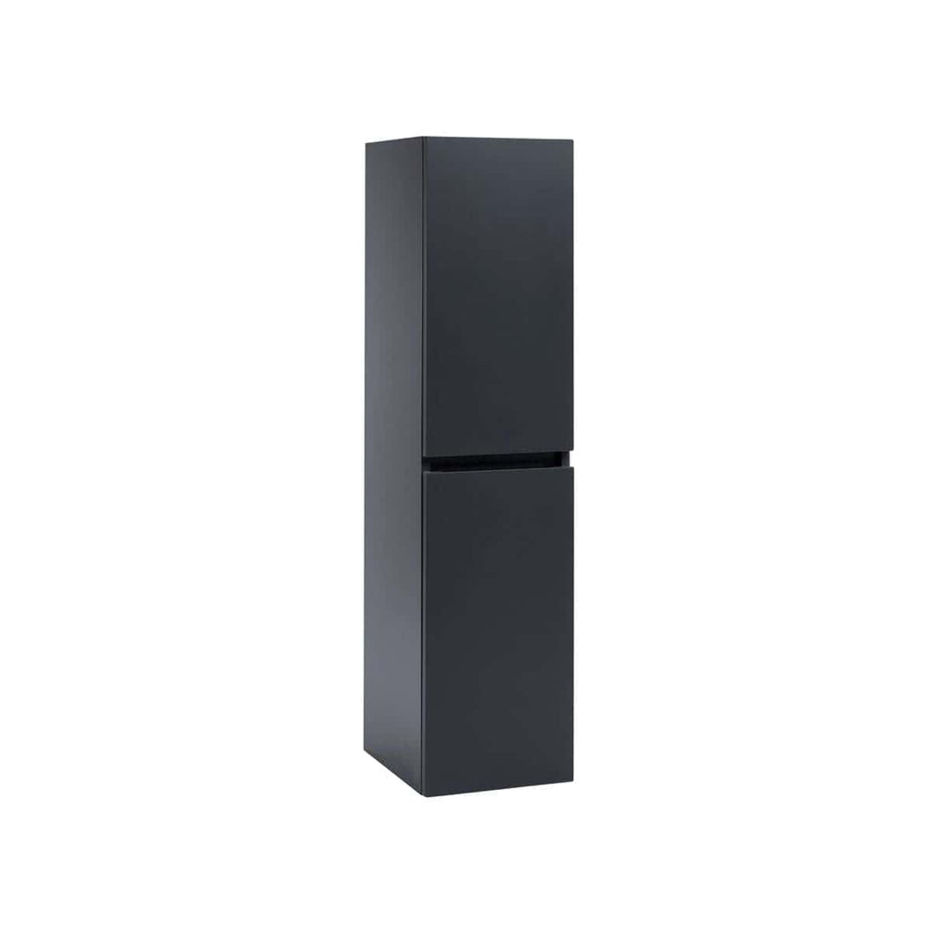 Sleek black bathroom storage cabinet with modern design, ideal for enhancing organisation and style in contemporary bathrooms. Perfect for storing toiletries, towels, and essentials.