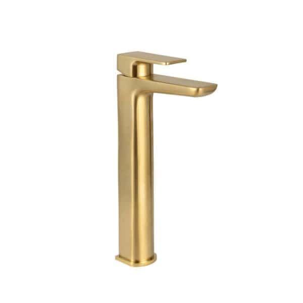 Brass bathroom vanity tap, modern sleek design, perfect for contemporary bathrooms. Durable finish ideal for stylish and functional bathroom fixtures. Upgrade your space with high-quality taps.