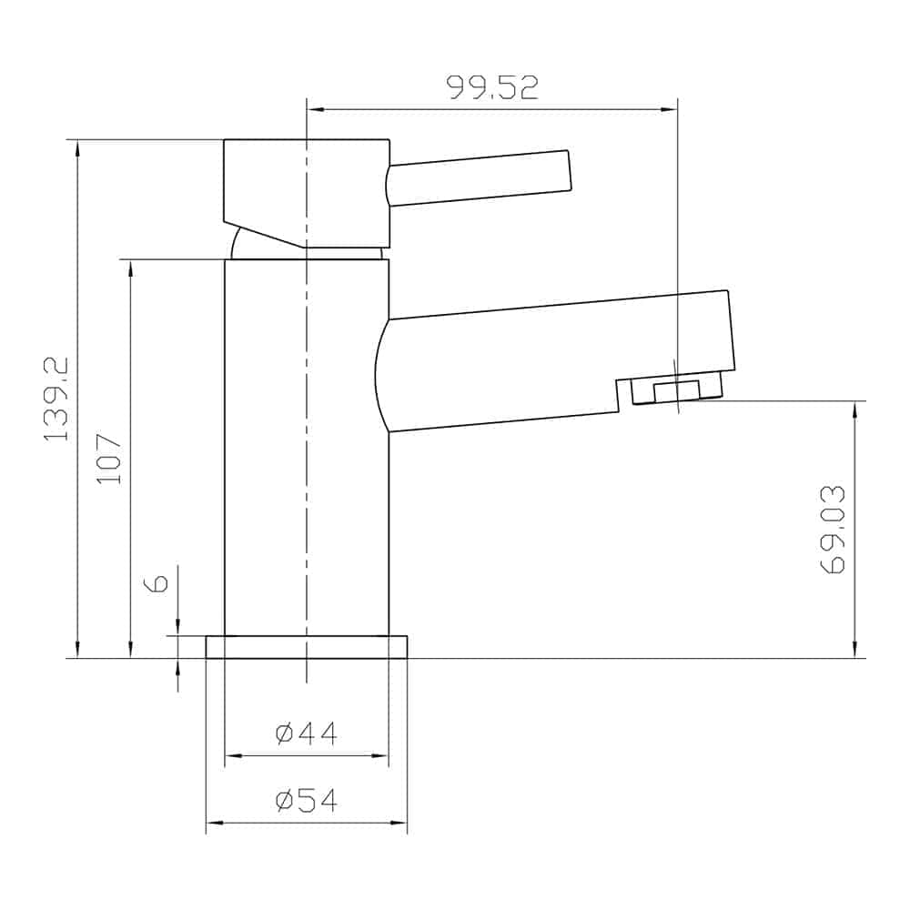 Shower mixer tap technical drawing with detailed measurements and specifications.