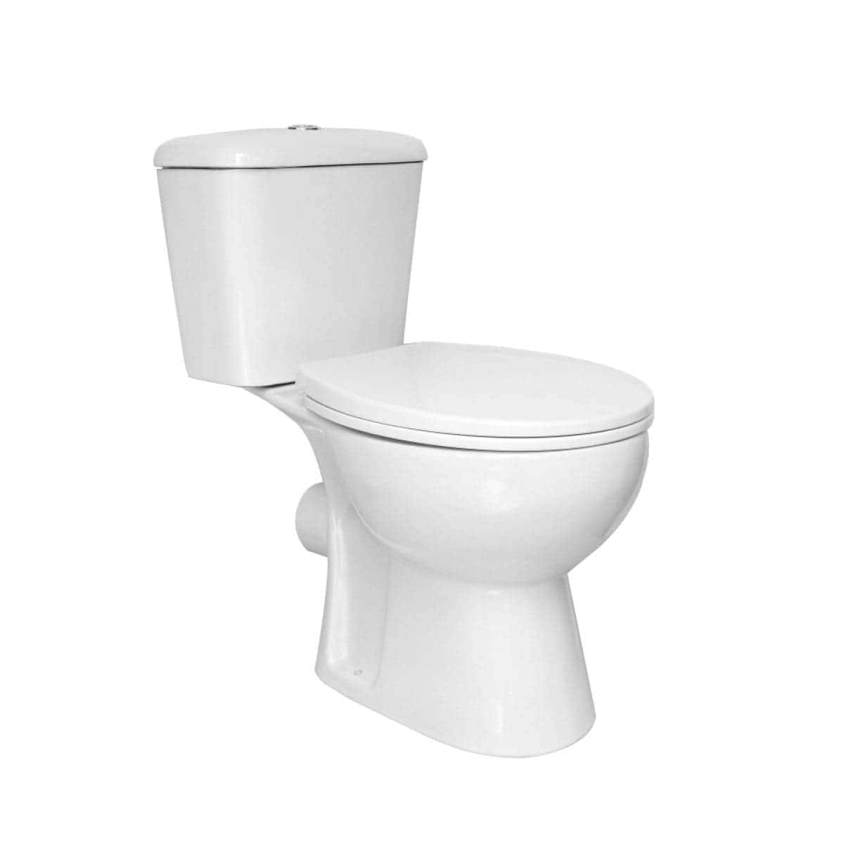 Sleek white toilet with modern design, ideal for contemporary bathrooms, featuring efficient flushing system and comfortable seating. Perfect for upgrading your bathroom with stylish, functional fixtures.