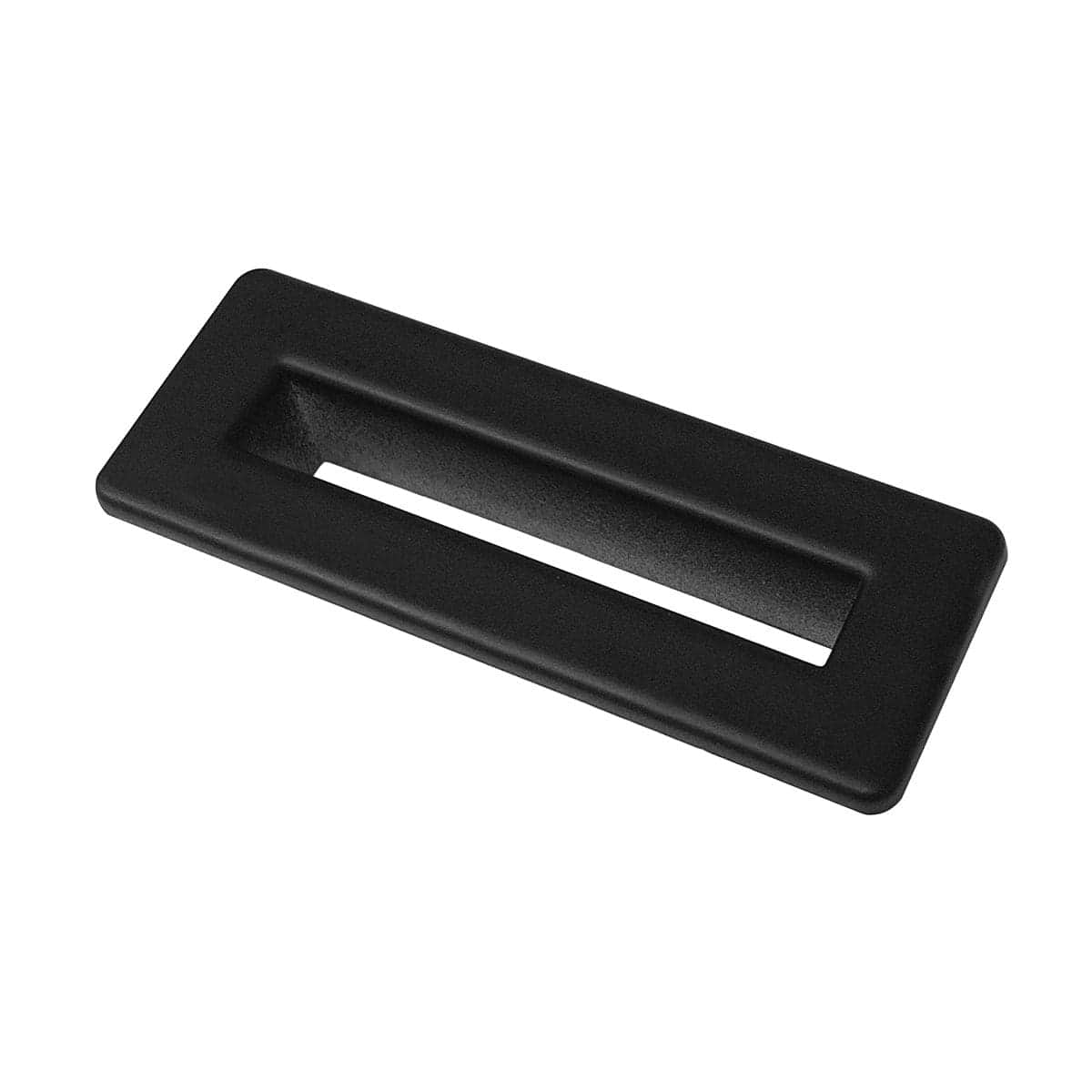 Black rectangular bathroom drawer handle for modern bathroom cabinets. Durable and sleek design, perfect for upgrading your bathroom vanity or storage drawers. Easy to install and maintain.