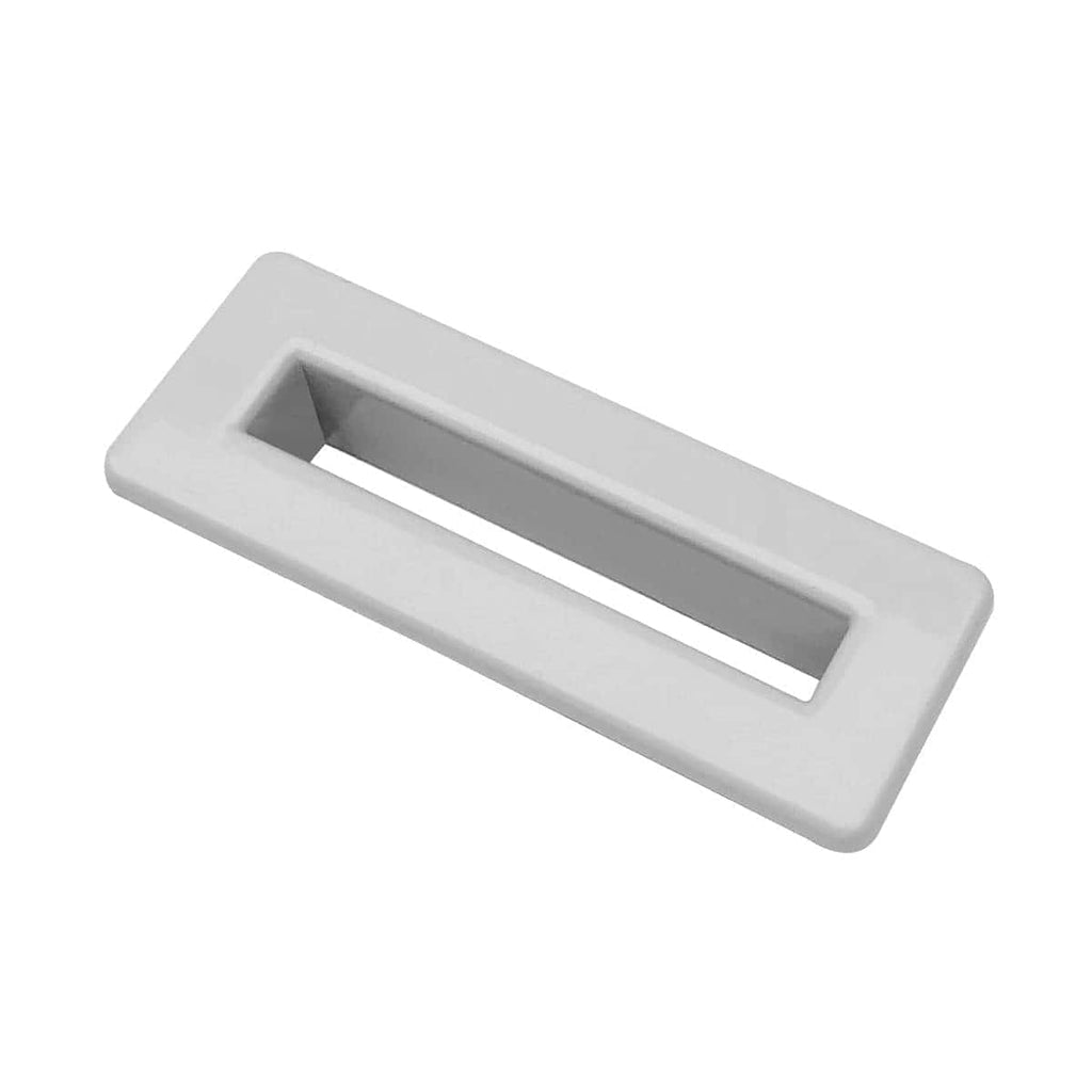 Sleek white bathroom grab handle, durable and corrosion-resistant for safety and support in showers and bathrooms. Perfect for accessible bathroom design and installations.
