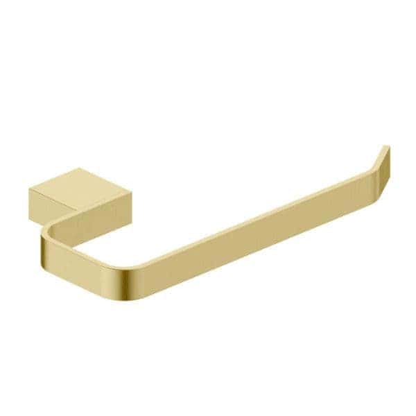 Gold bathroom grab rail for safety and support in modern bathrooms and showers.