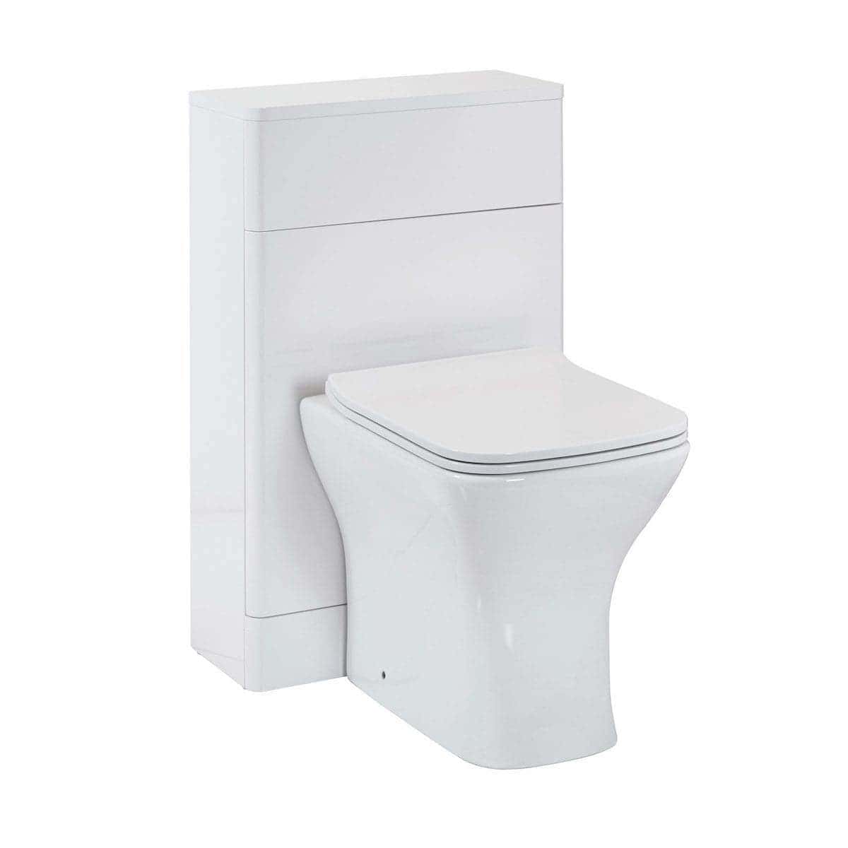 Sleek white modern toilet with concealed cistern, perfect for contemporary bathrooms and bathroom remodelling.