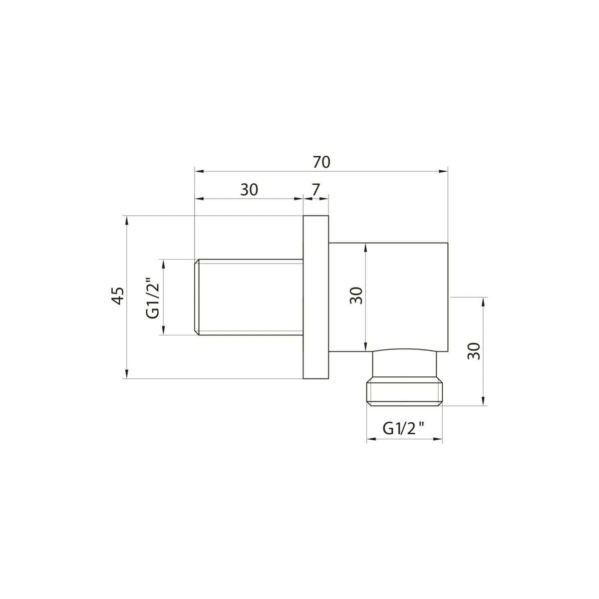 Gasket pipe fitting technical drawing with detailed measurements and dimensions for bathroom installation components.