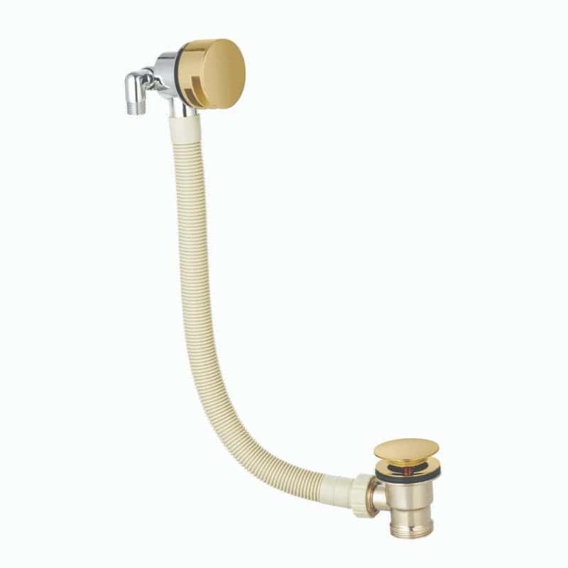 Flexible bathroom sink waste pipe with chrome and brass finish, ideal for modern bathroom plumbing installations. Durable and easy to install for reliable drainage solutions.