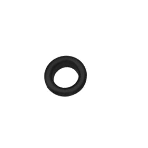 Black rubber washer for bathroom plumbing fittings, ideal for sealing and preventing leaks in bathroom fixtures.