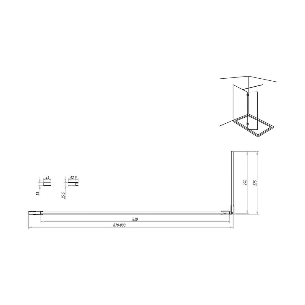 Modern shower screen with clear glass and slim chrome frame, designed for stylish and functional bathroom upgrades. Perfect for enhancing your shower area for a sleek, minimalist look.
