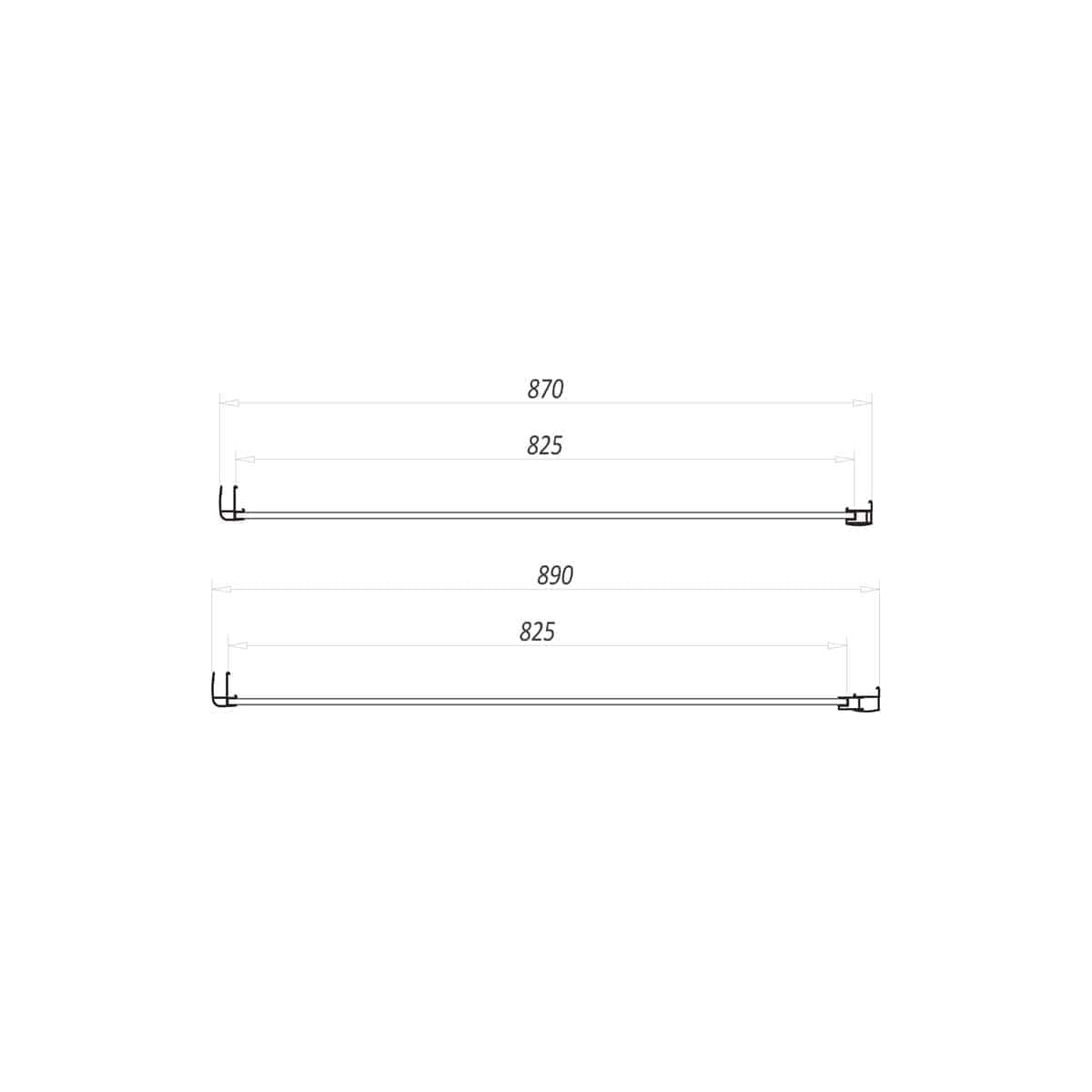 High-quality bathroom drawer dimensions technical drawing with measurements in millimetres, showcasing modern storage solutions for quality Bubly Bathrooms installations.